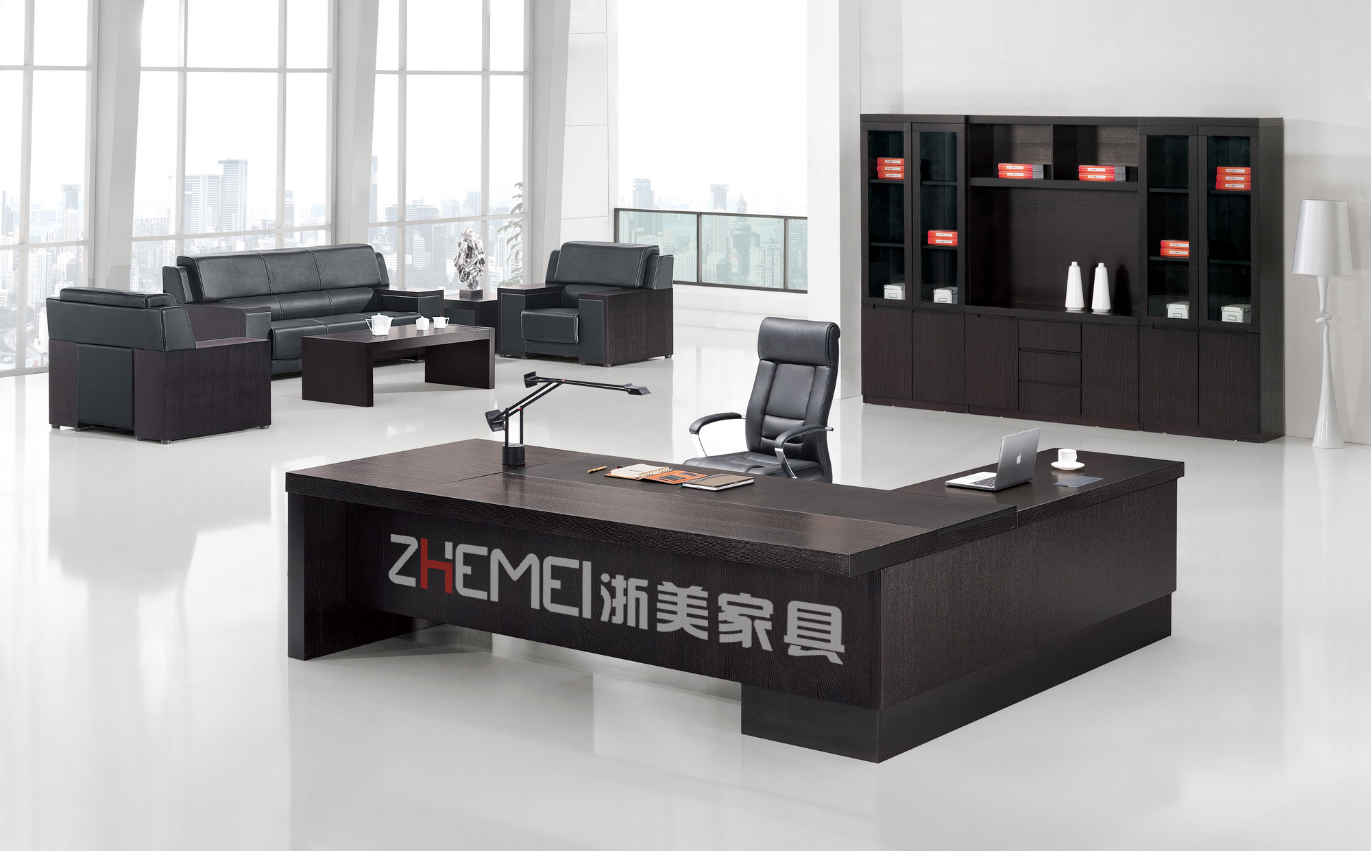 浙美大班台、南京经理办公桌、办公家具、南京办公家具产品AO-D0228正面图