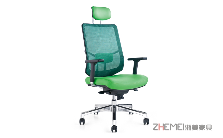 办公椅、办公室中班椅透气网布、升降转椅、浙美电脑椅会议椅子WY-010 绿色正面展示图